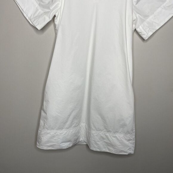 MADEWELL Mini Shirtdress Women XS White V-Neck Shift Dress Pockets NP093 - Picture 6 of 15
